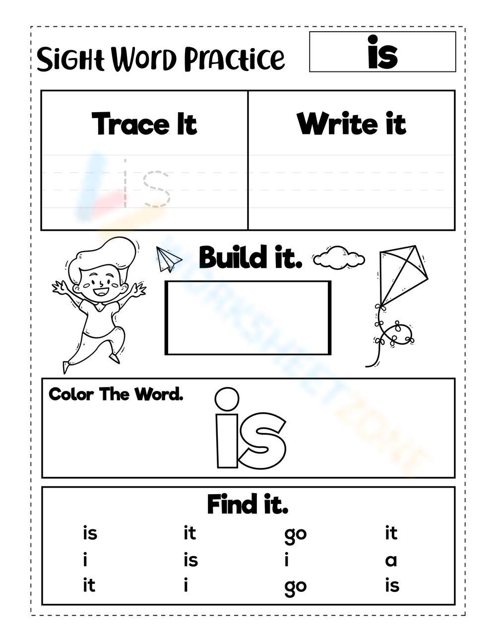 sight-word-is-worksheet