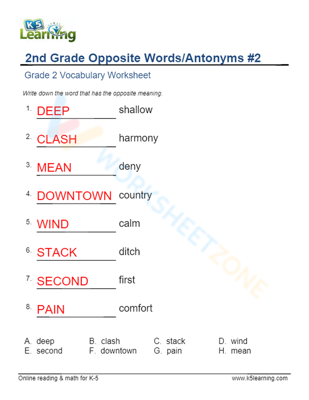 opposite words for class 1