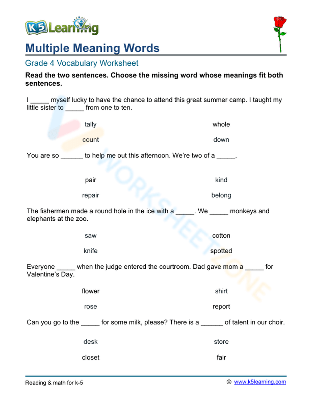 Multiple Meaning Words – Central do Inglês