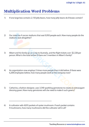 Mastering Multiplication Word Problems Worksheets