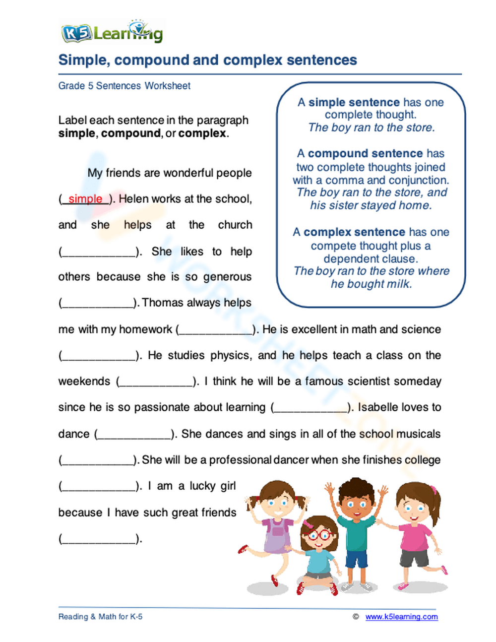 Simple Compound And Complex Sentences 2 Worksheet 2730