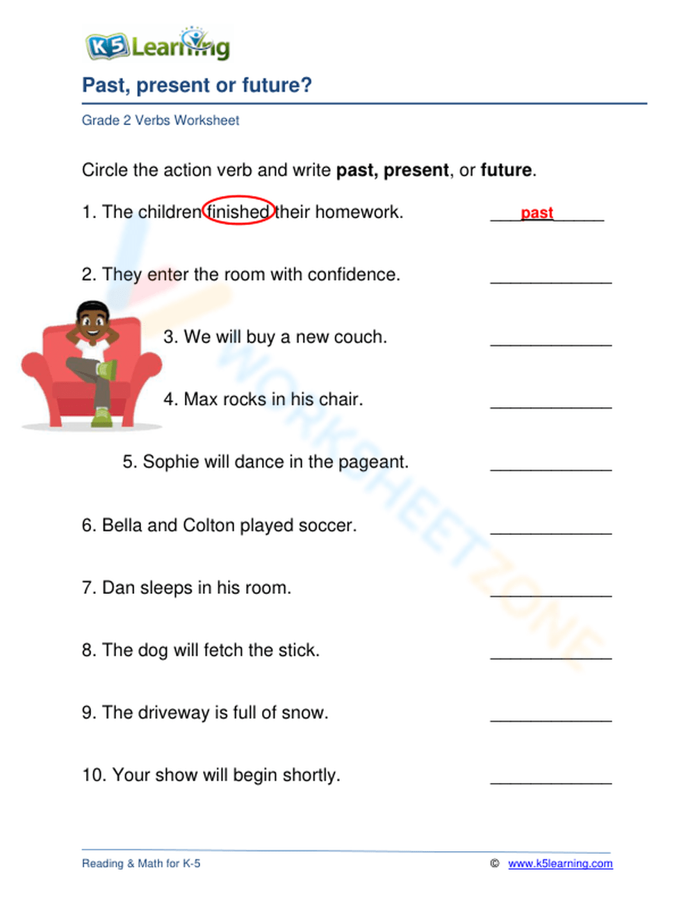 Past, Present Or Future Tense? 5 Worksheet