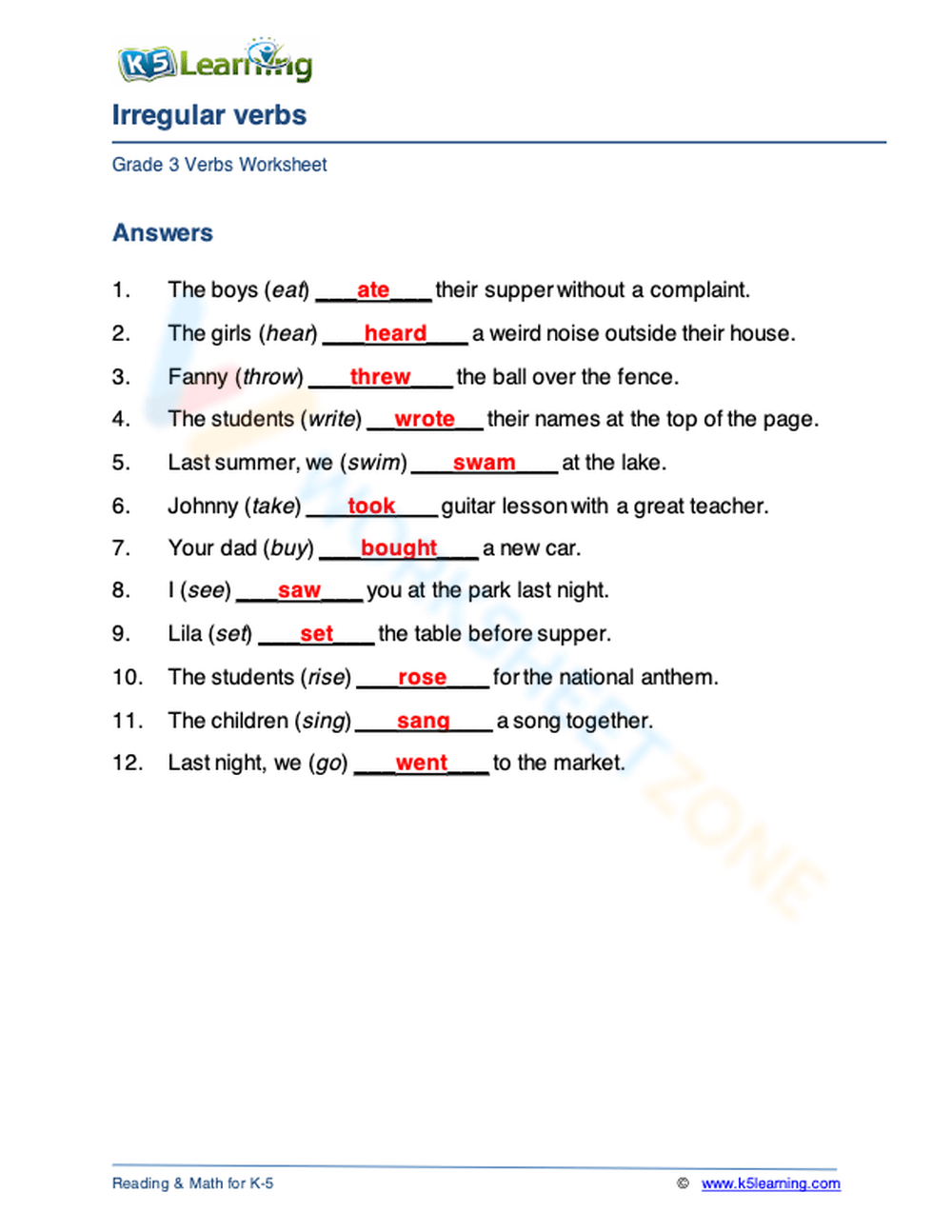 Irregular verbs 1