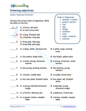 Ordering adjectives 3