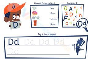 Find and write letter D