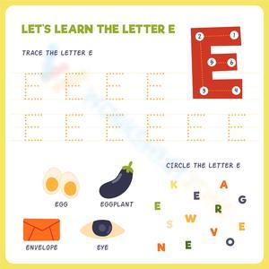 Let's learn the letter E