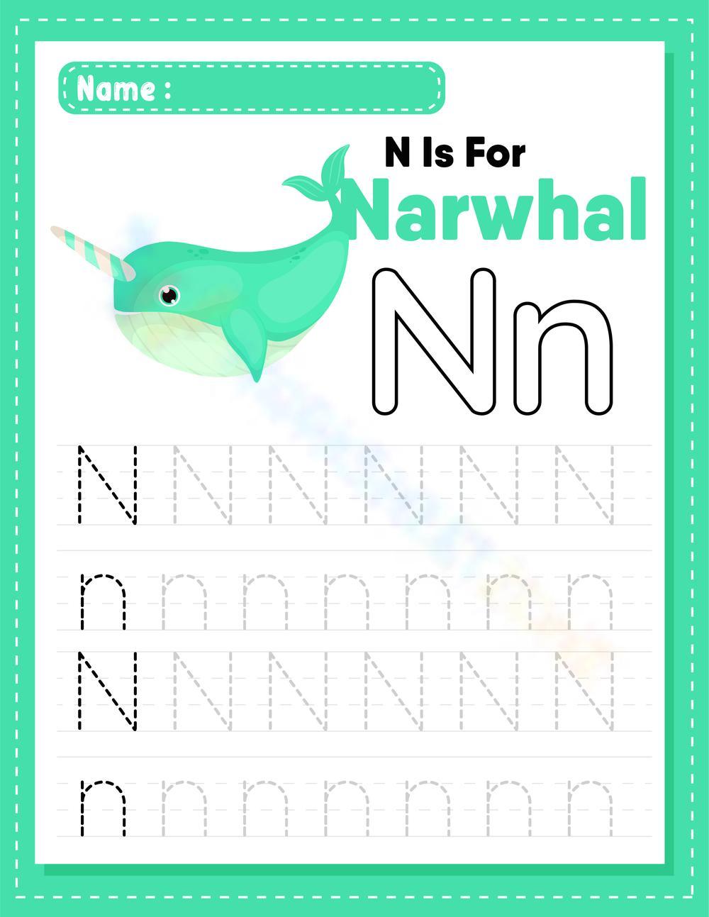 N Is For Narwhal Worksheet