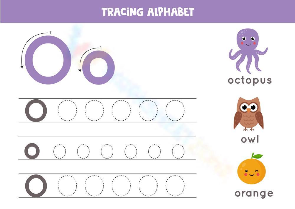 Tracing alphabet - O