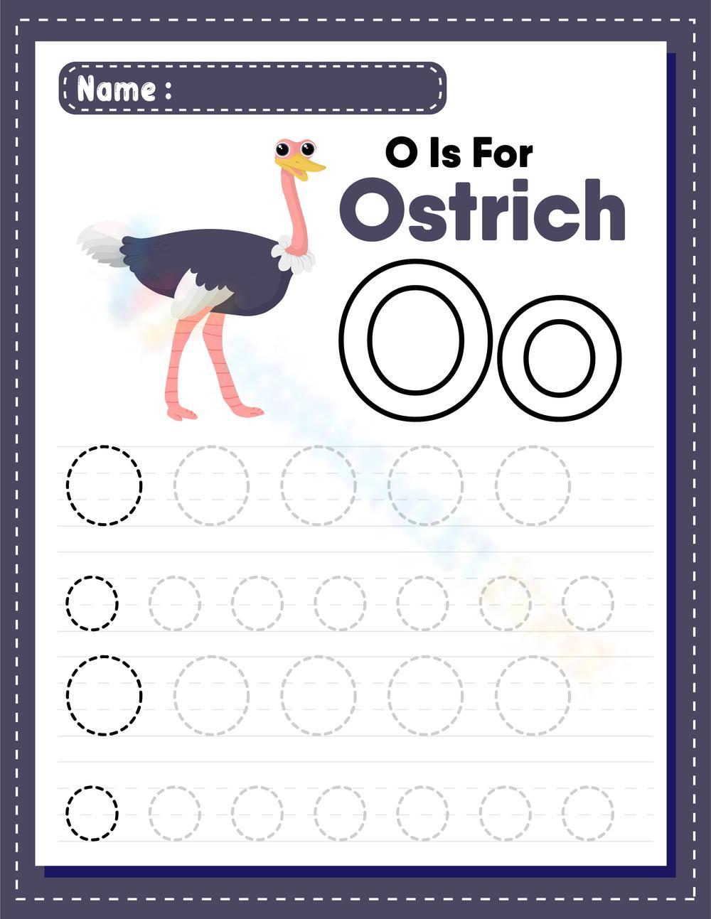 Letter O tracing