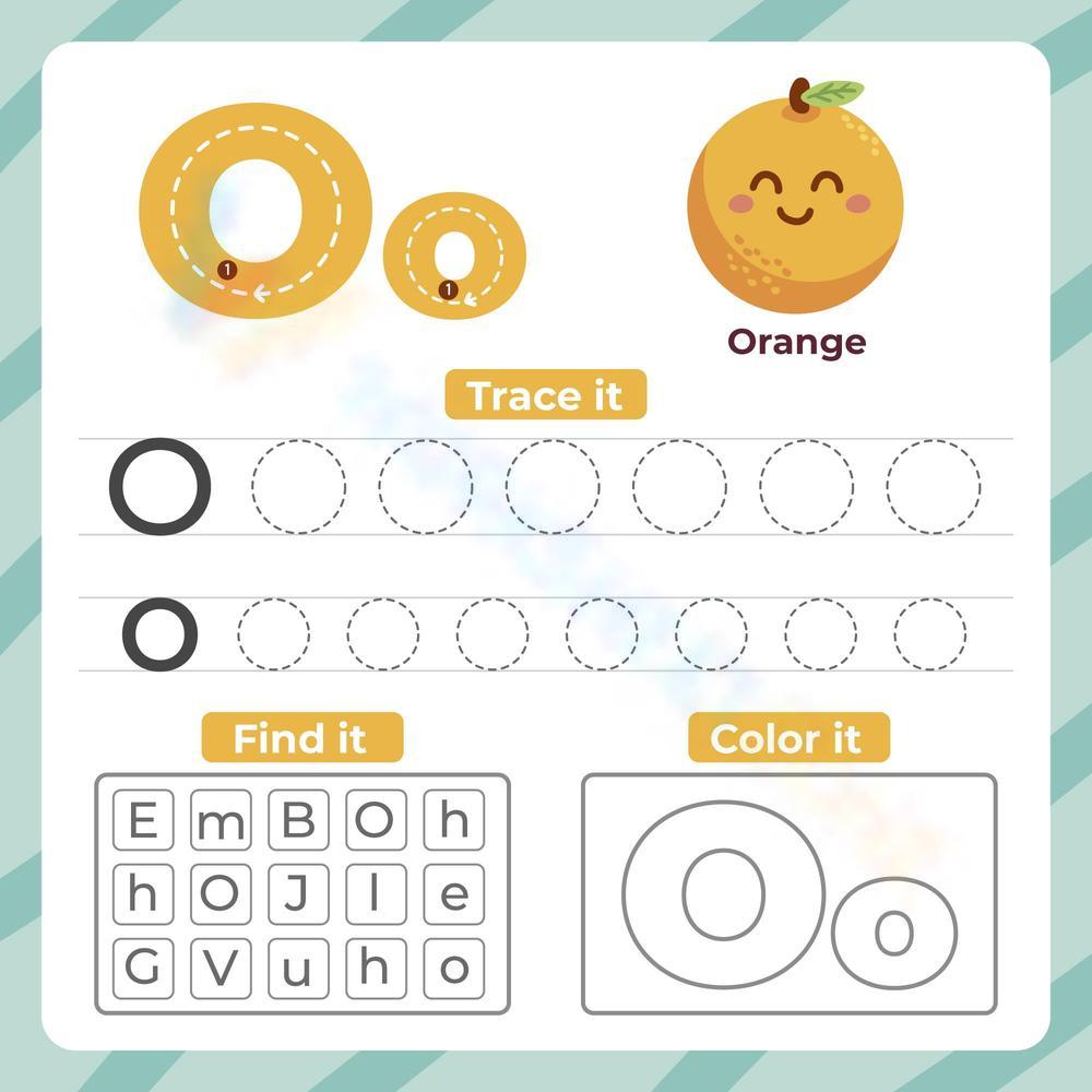 Letter O - Trace, find, and color