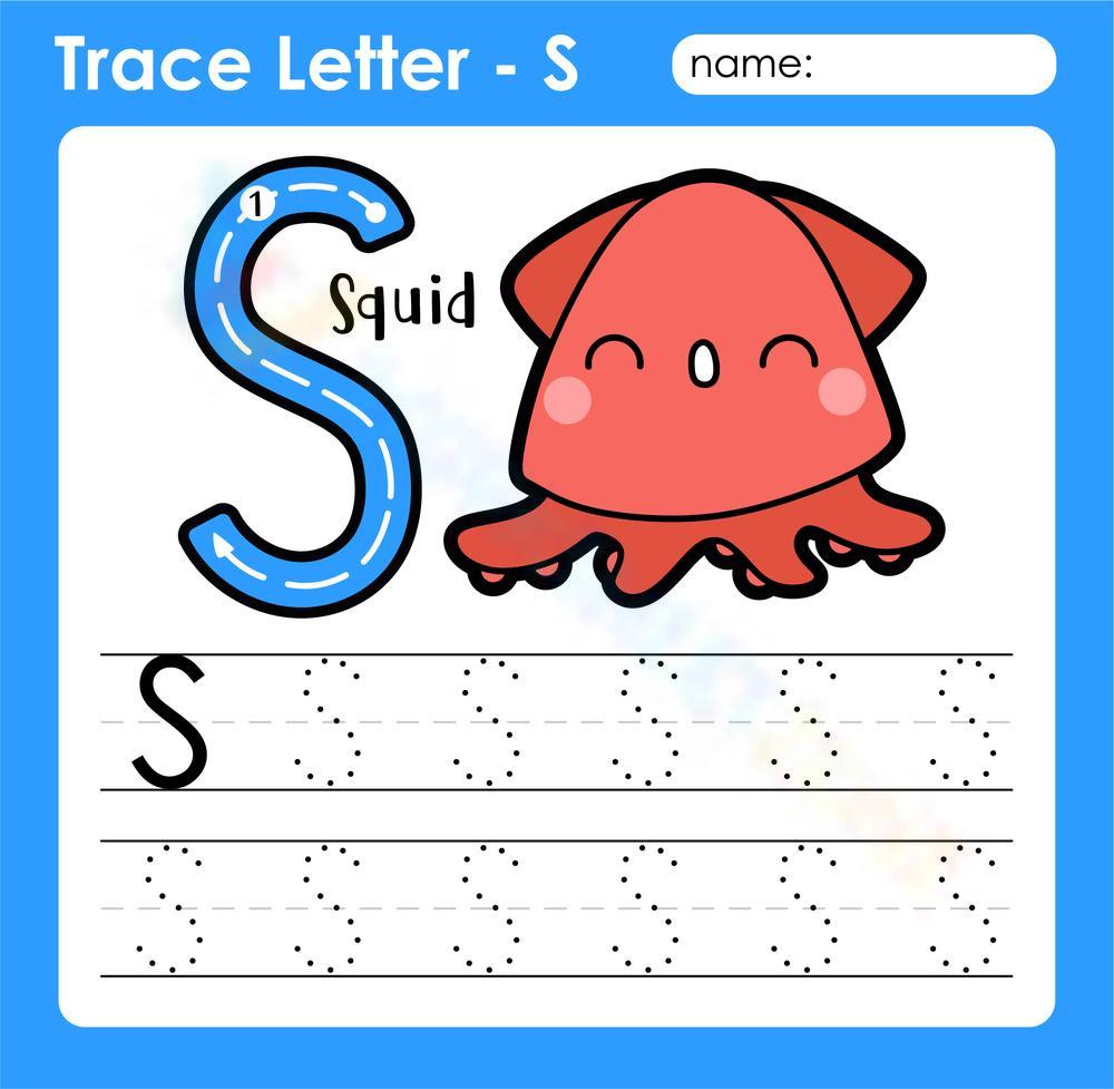 Trace letter - S
