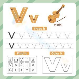 Trace, find, and color Vv