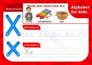 Alphabet for kids - X