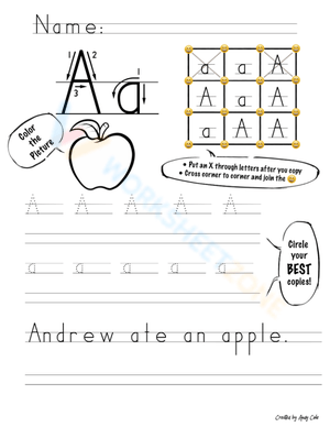 Free printable handwriting without tears worksheets PDF