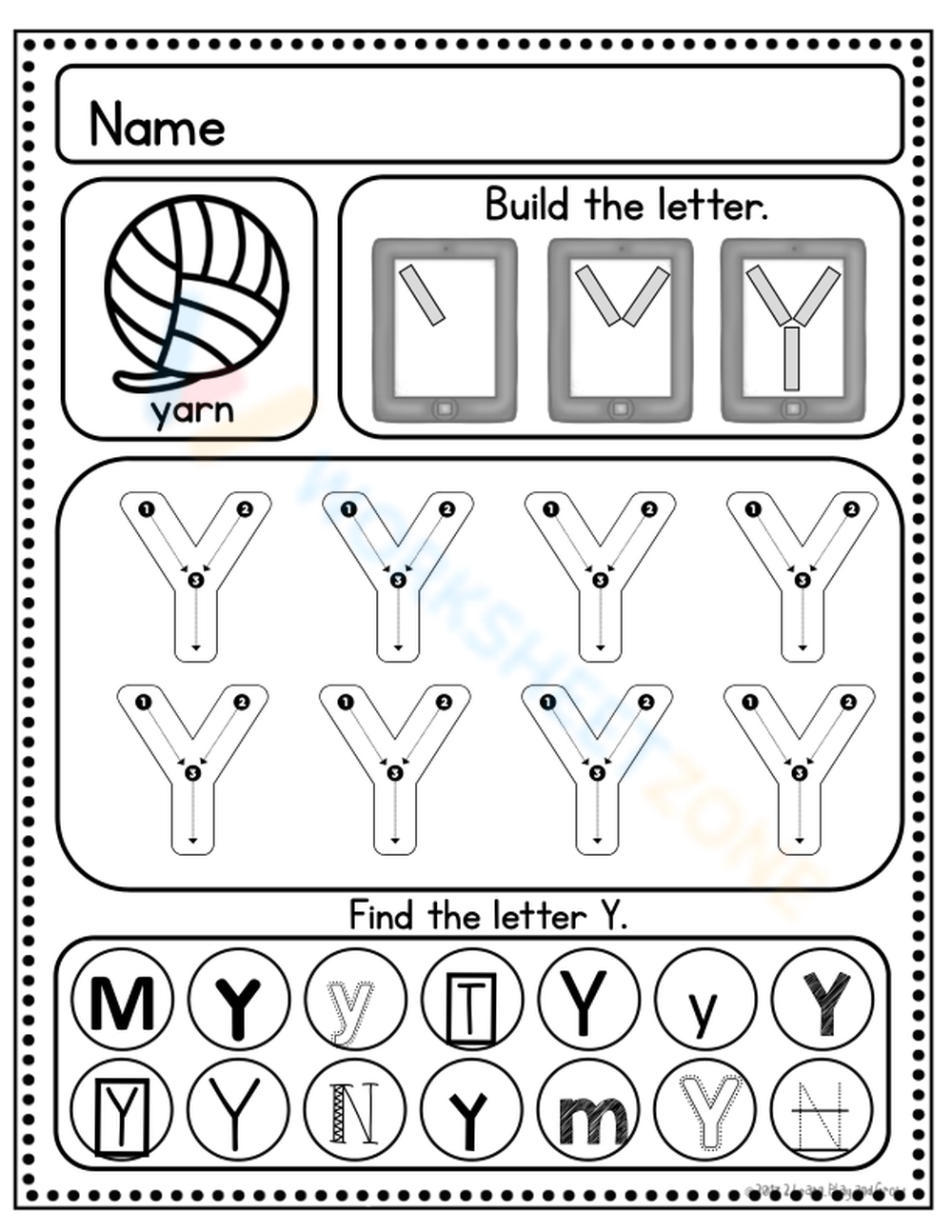 HandwritingWithoutTears - Letter Y Worksheet