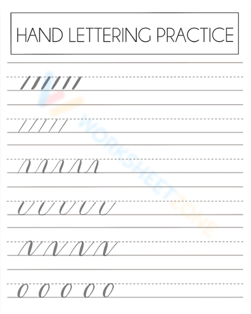 Basic Strokes For Beginners Worksheet