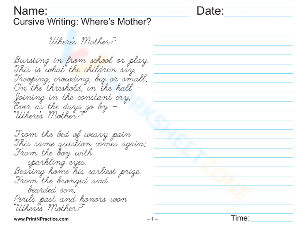 fancy cursive handwriting worksheets