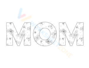 the word mom in bubble letters