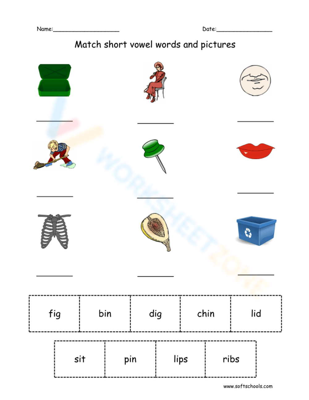 Short I Vowel Worksheet