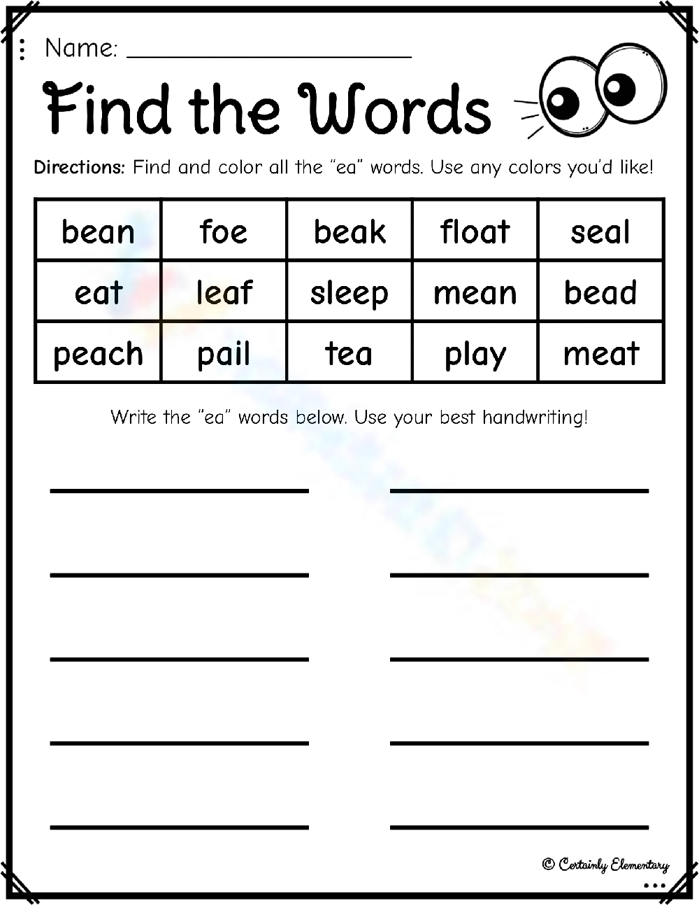 Short Vowels Team And Long Vowels Team Worksheet