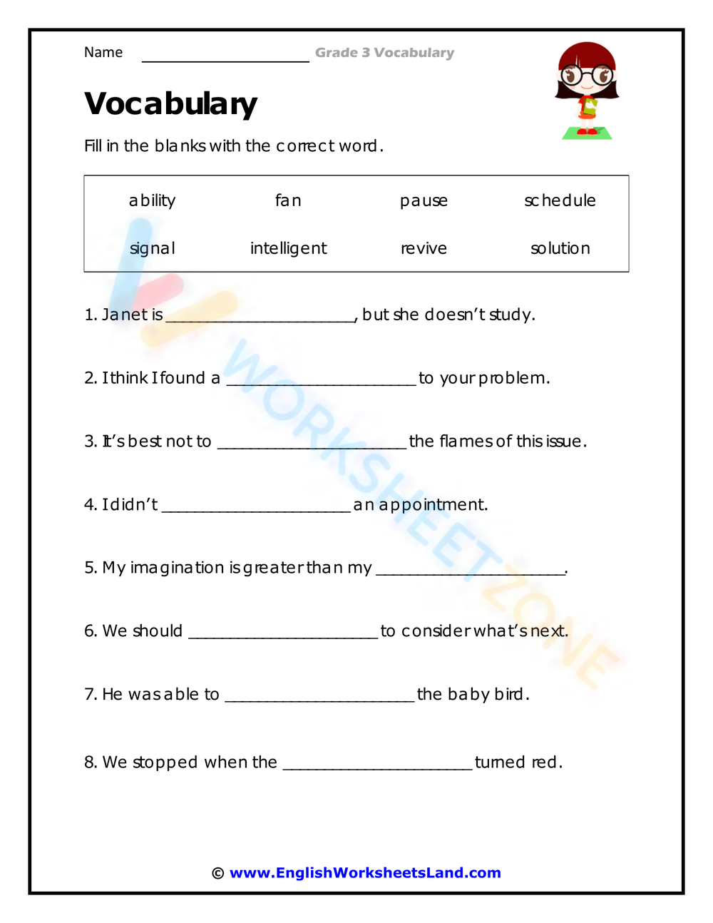 Vocabulary Worksheets