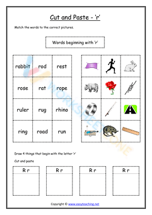 cut and paste beginning sounds worksheets 18