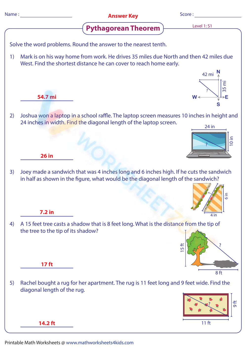 pythagorean theorem word problems