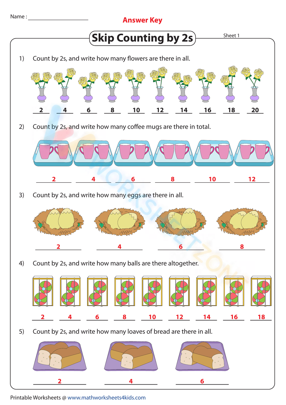 Free Interactive and Printable Counting Worksheets