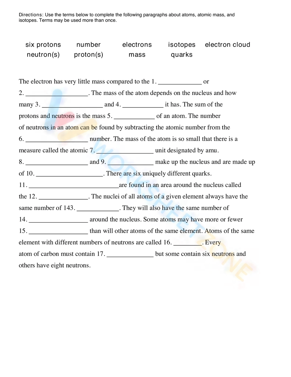 The Prediodic Table - Review worksheet