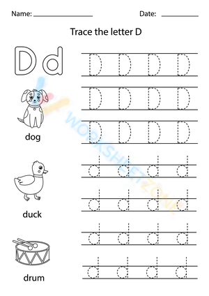 Free letter D beginning sound worksheets