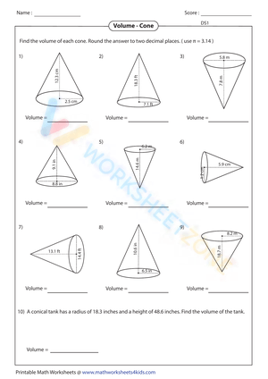 volume of cones unit volume homework 2