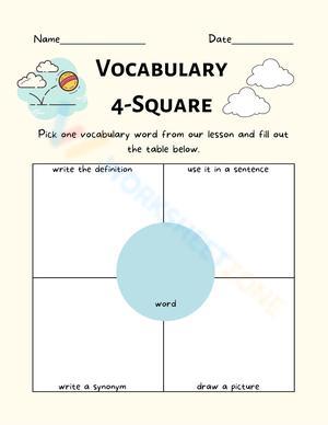 Vocabulary Four Square