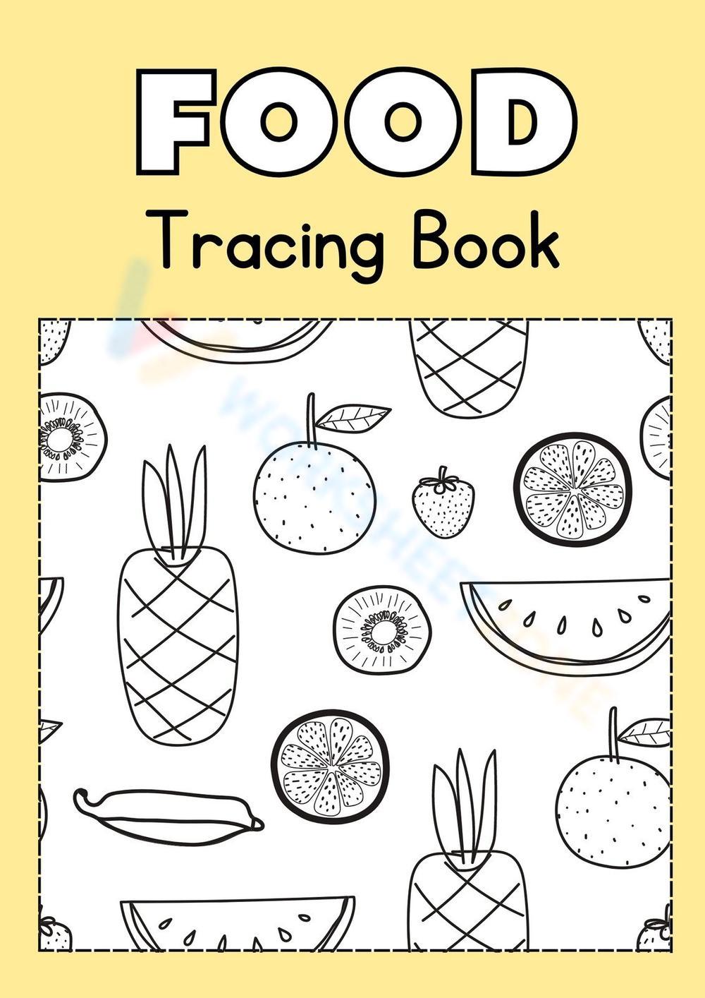 Yellow Food Tracing and Coloring Book