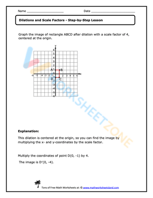 Free Interactive and Printable Dilations Worksheet Collection for Kids