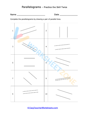 Free Interactive and Printable Parallelogram Worksheet