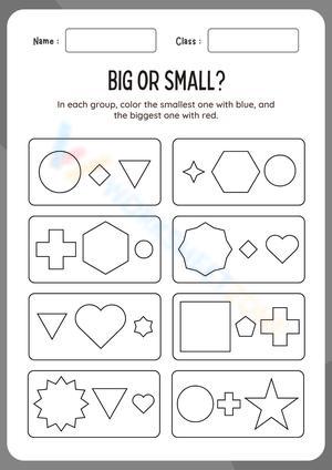 Big Small Worksheet Stock Illustrations – 655 Big Small Worksheet