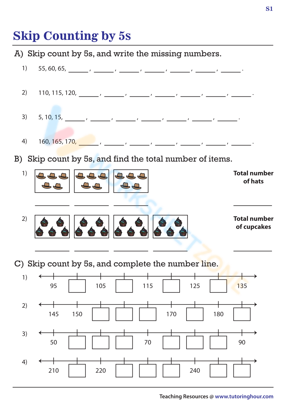 Free Skip Counting By 5 Worksheets For Kids - Worksheet Zone