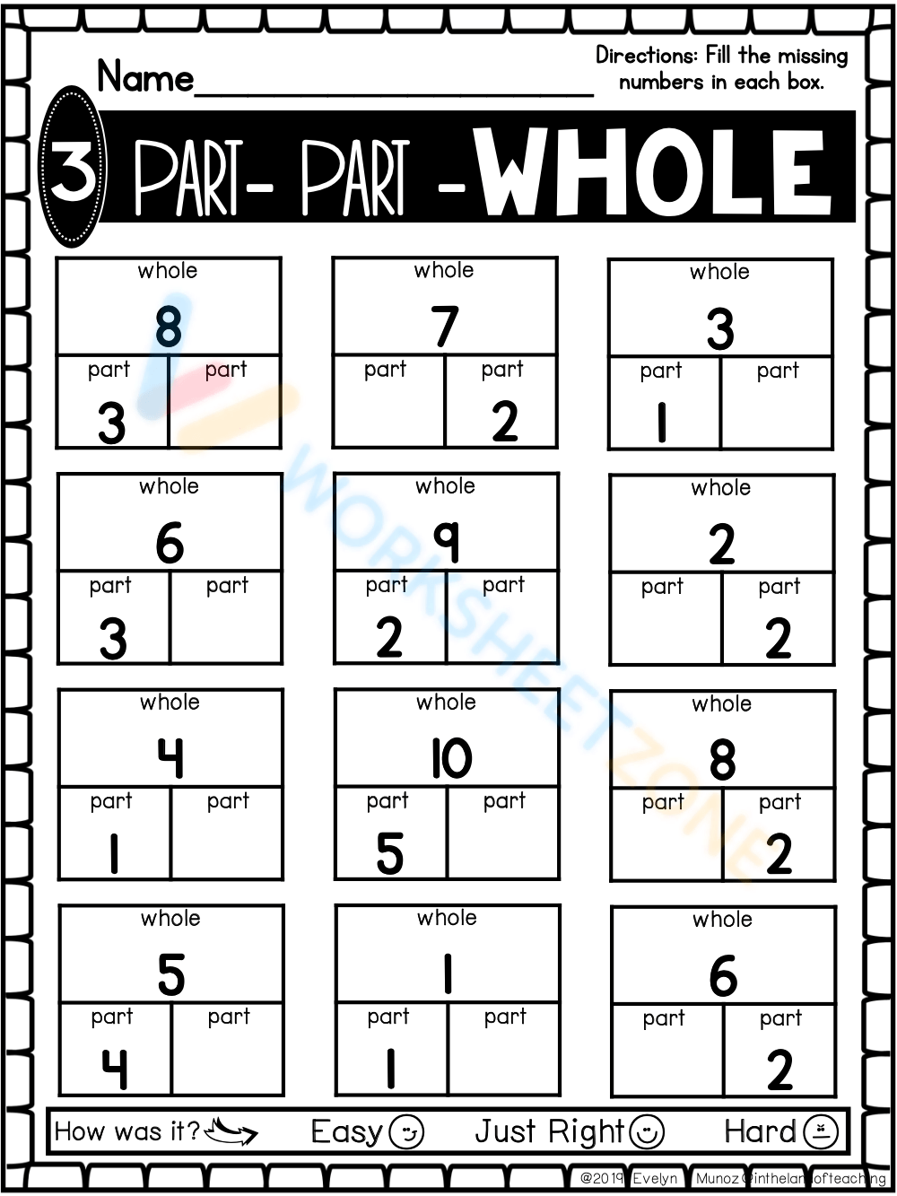 Free Printable Part Part Whole Worksheets for Kids