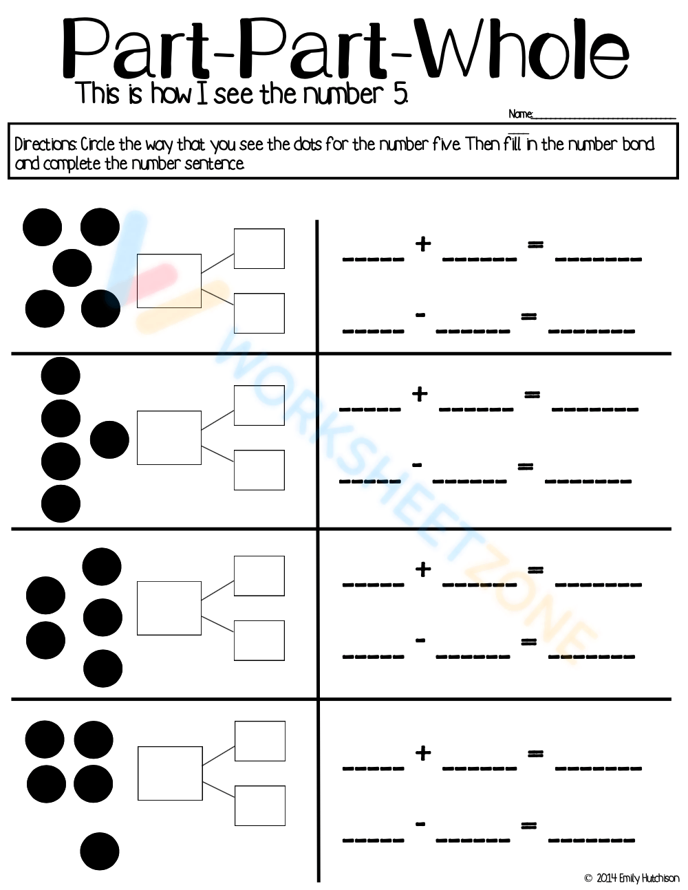 Free Printable Part Part Whole Worksheets for Kids