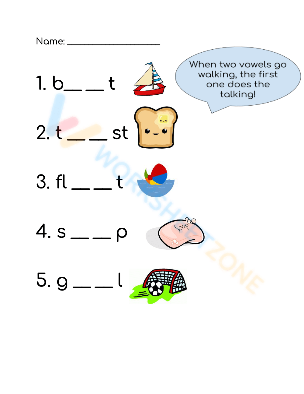 Free Vowel Team Worksheets For Students