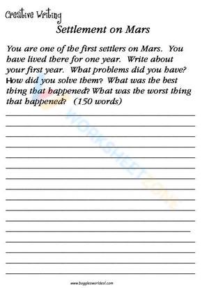 creative writing settlement on mars