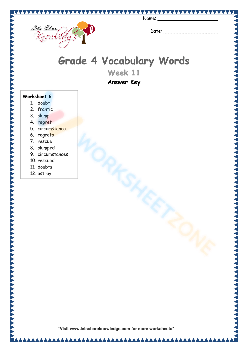 Free Printable Language Arts Worksheets for all Grades