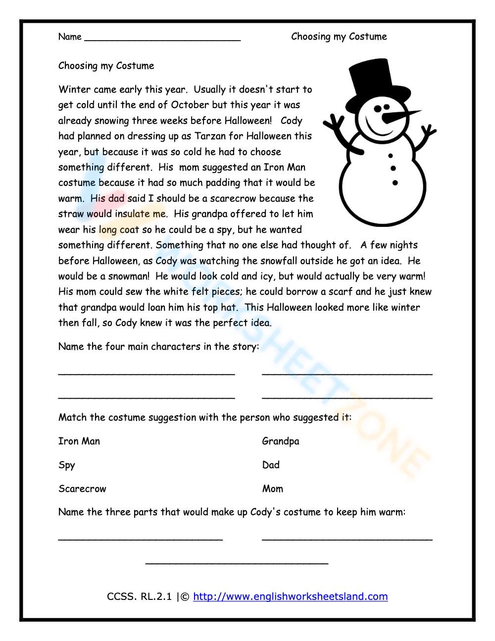 Free Short Story With Questions Worksheets For Teaching free-short-story-with-questions-worksheets-for-teaching