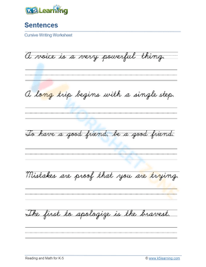 Handwriting Practice Sentences for Kids & Adults