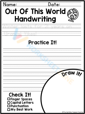 Handwriting Practice Worksheet For Adults - The Quick Brown Fox Jumps Over  The Lazy Dog