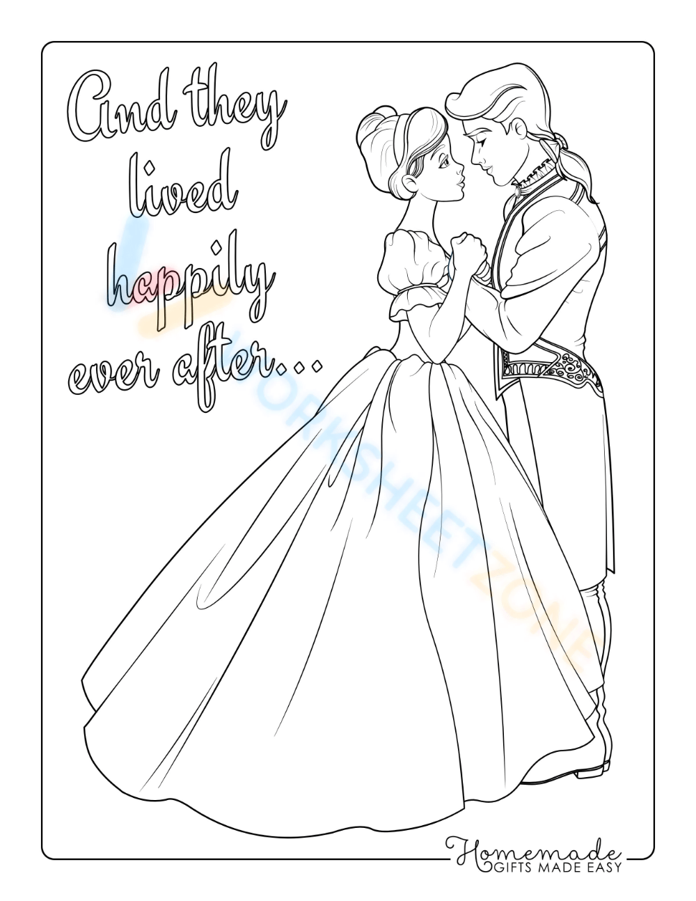 The coloring book with preview - Cartoon princess and prince Stock  Illustration by ©illustrator_hft #24968103