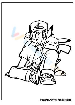 pokemon coloring pages ash and pikachu