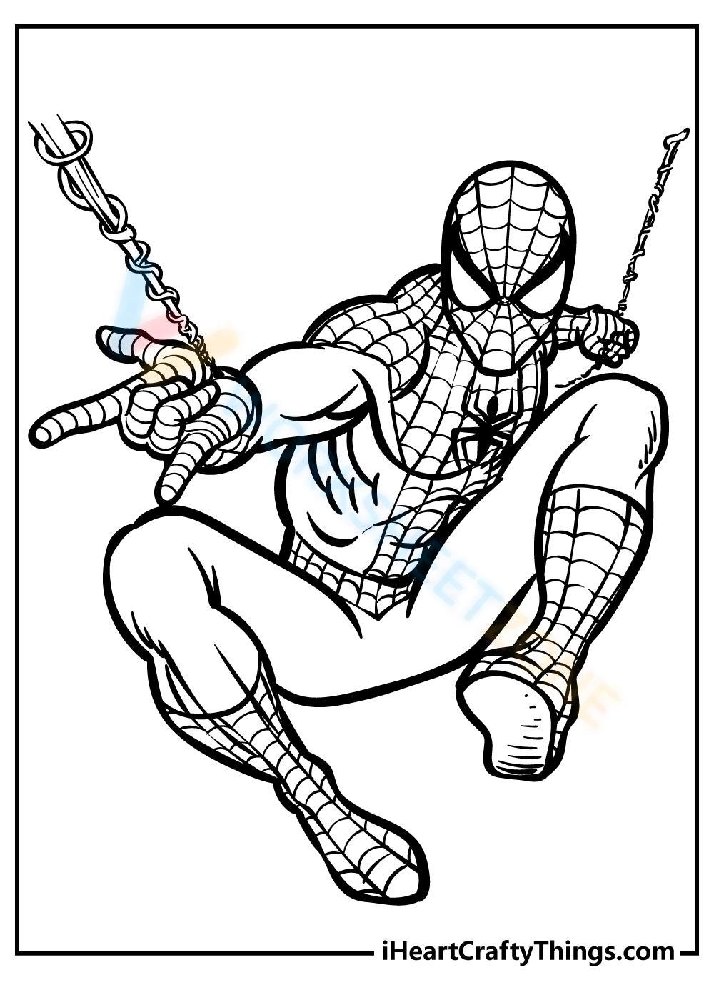 coloring pages online spiderman fighting