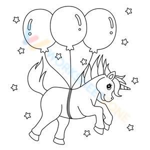 Unicorn and balloons