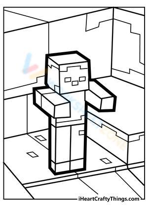 minecraft coloring pages to print herobrine